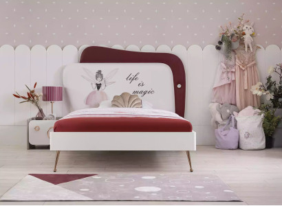 Weißes Kinderbett Mädchenbett Holz Möbel Nachttisch Möbel Set Set 2tlg